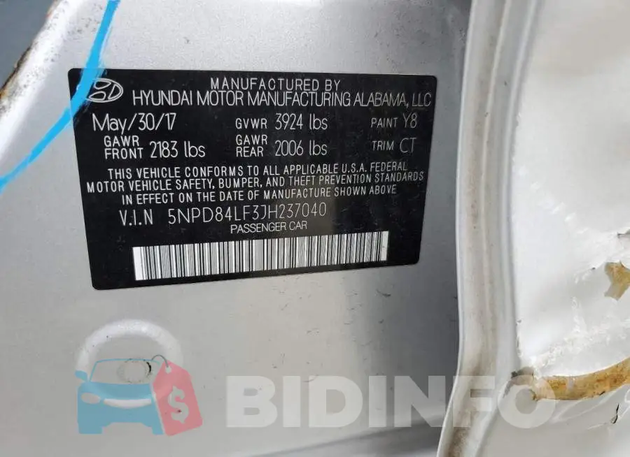 5NPD84LF3JH237040 Photo# 12