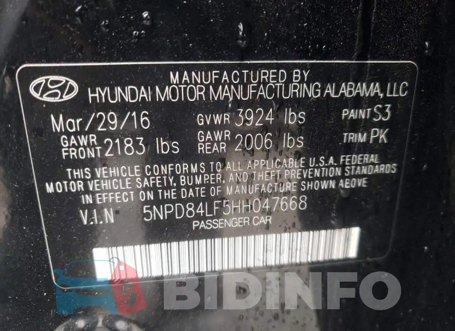 5NPD84LF5HH047668 Photo# 12