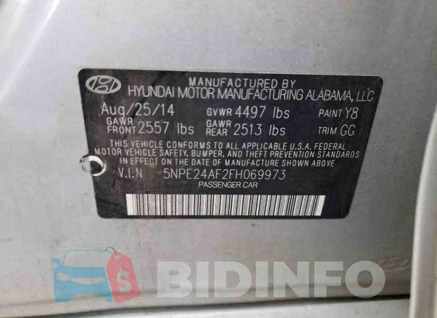 5NPE24AF2FH069973 Photo# 12