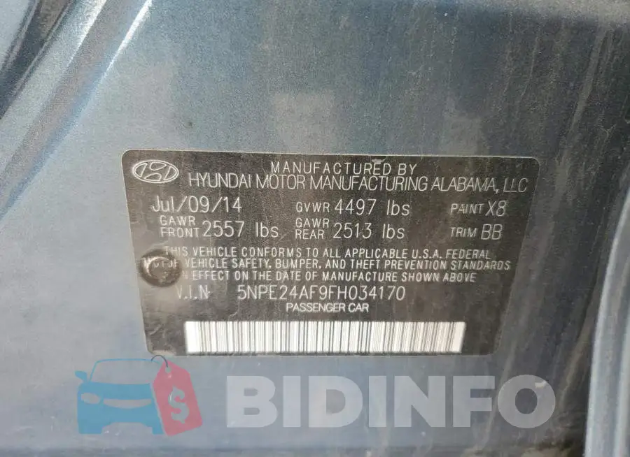 5NPE24AF9FH034170 Photo# 12