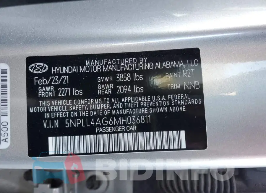 5NPLL4AG6MH036811 Photo# 12