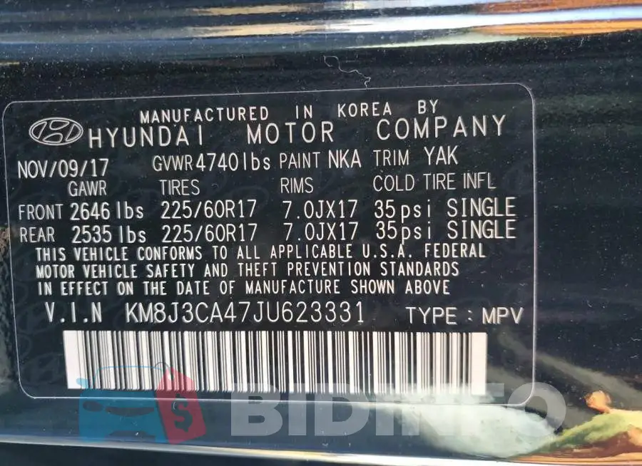 KM8J3CA47JU623331 Photo# 13