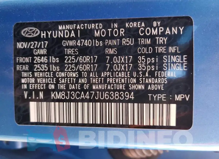 KM8J3CA47JU638394 Photo# 13