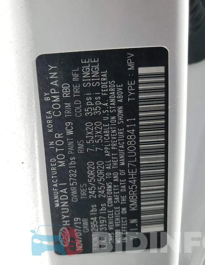 KM8R54HE7LU088411 Photo# 10