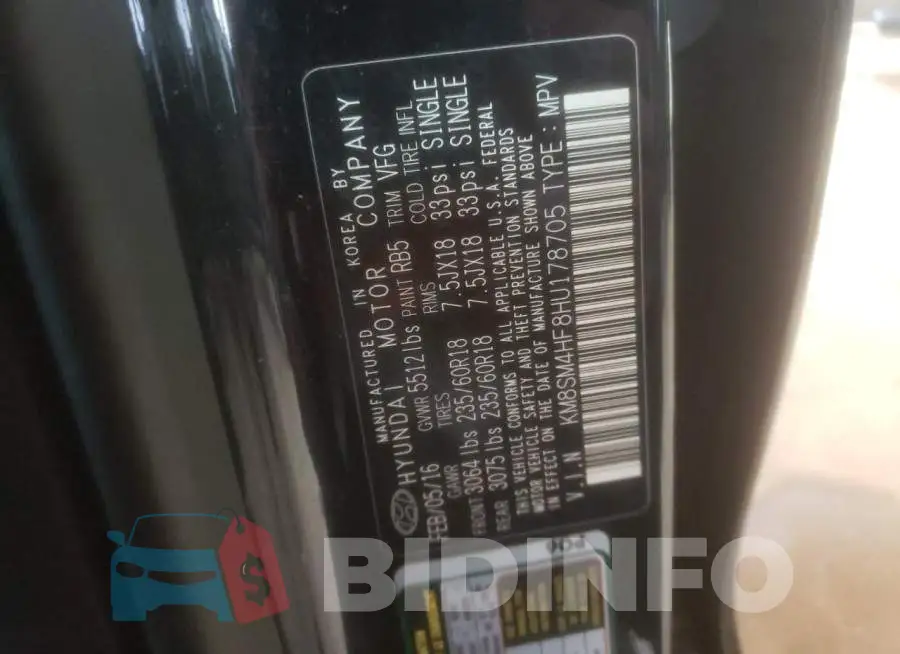 KM8SM4HF8HU178705 Photo# 13