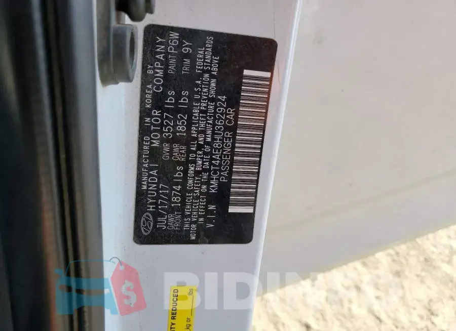 KMHCT4AE8HU362924 Photo# 12