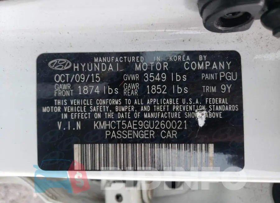 KMHCT5AE9GU260021 Photo# 12