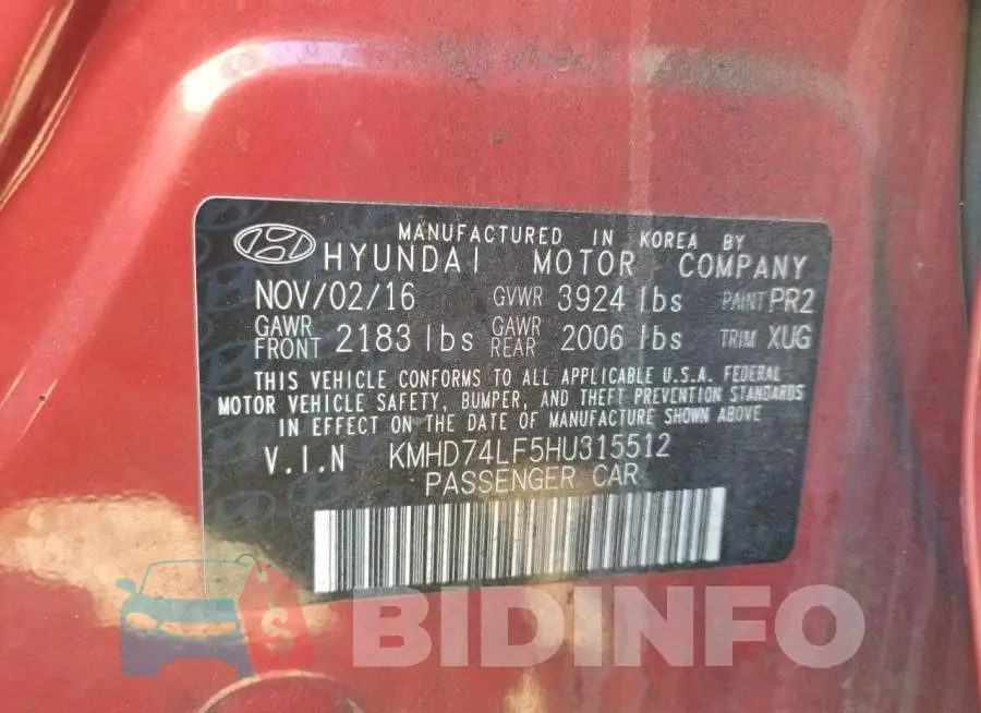 KMHD74LF5HU315512 Photo# 13