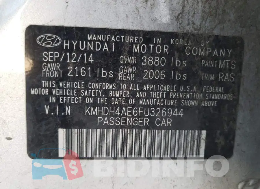 KMHDH4AE6FU326944 Photo# 12