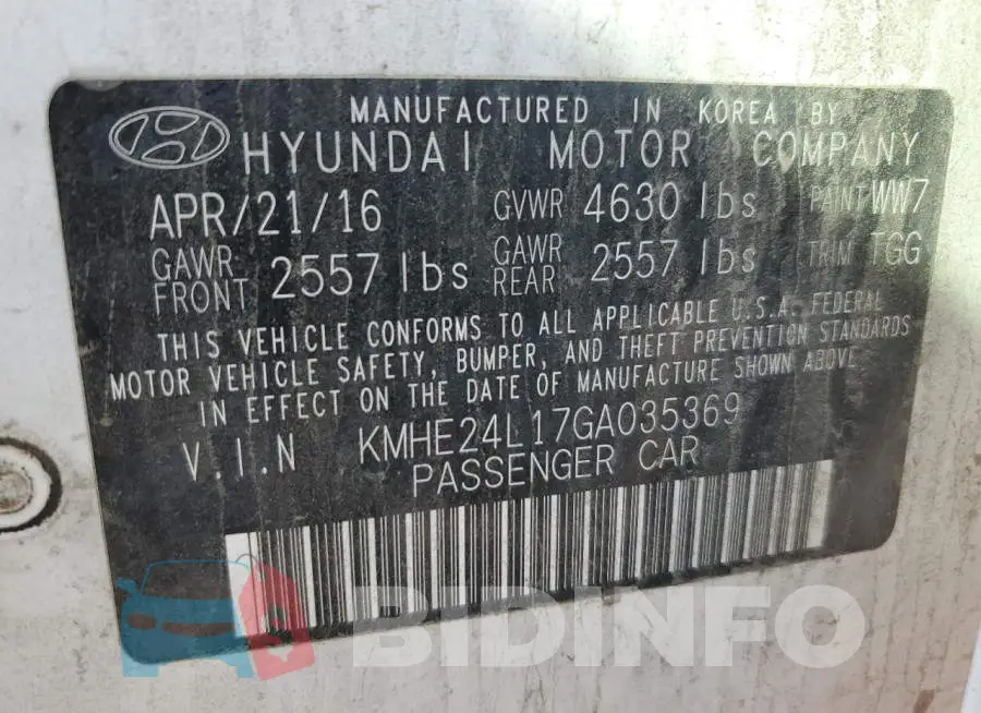 KMHE24L17GA035369 Photo# 12