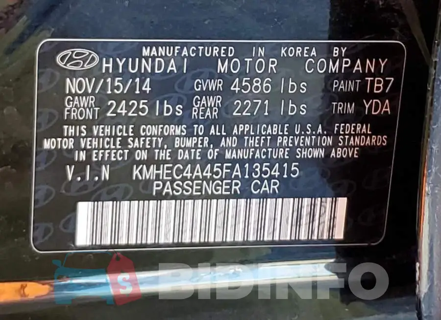 KMHEC4A45FA135415 Photo# 12
