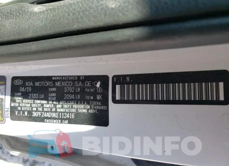 3KPF24AD9KE112416 Photo# 10