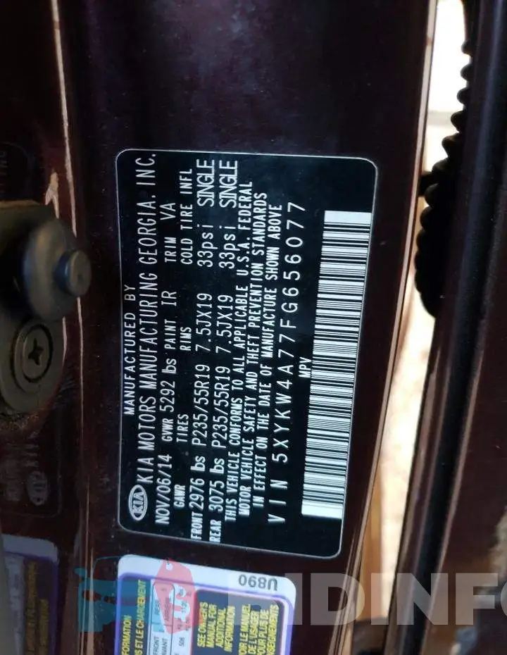 5XYKW4A77FG656077 Photo# 13