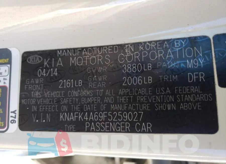 KNAFK4A69F5259027 Photo# 12