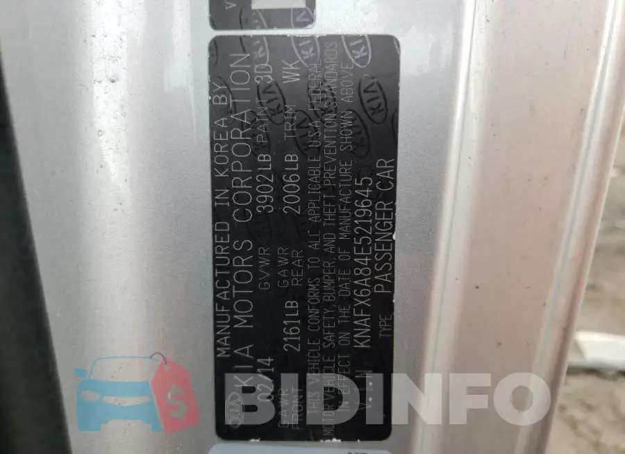 KNAFX6A84E5219645 Photo# 10