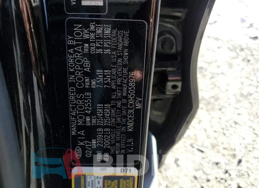 KNDCE3LCXH5058976 Photo# 12