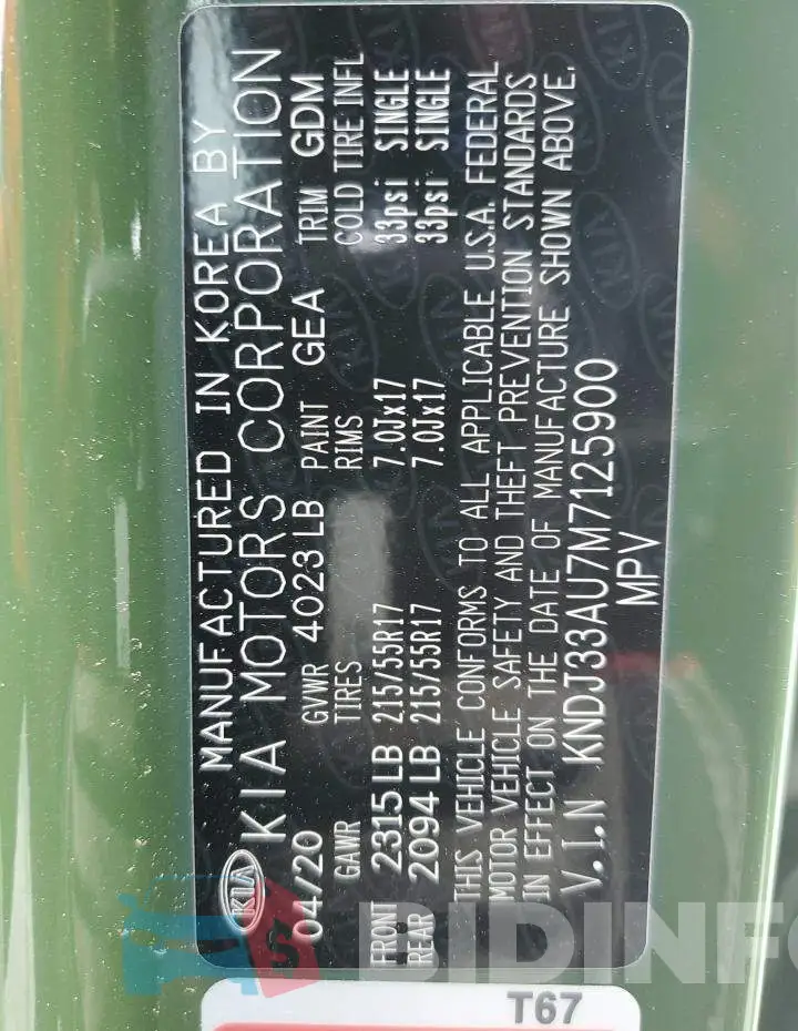 KNDJ33AU7M7125900 Photo# 12