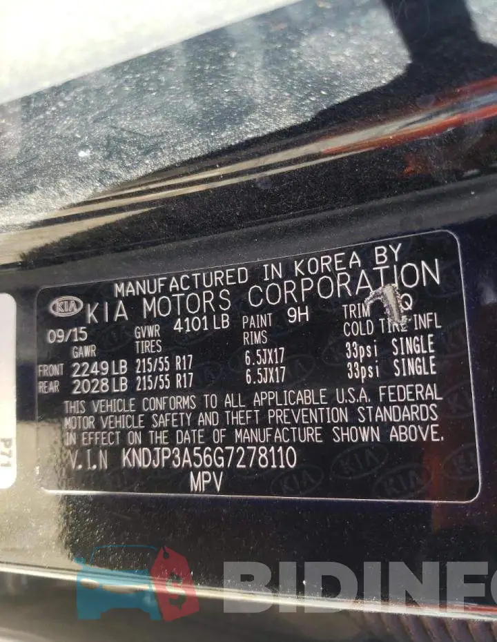 KNDJP3A56G7278110 Photo# 10