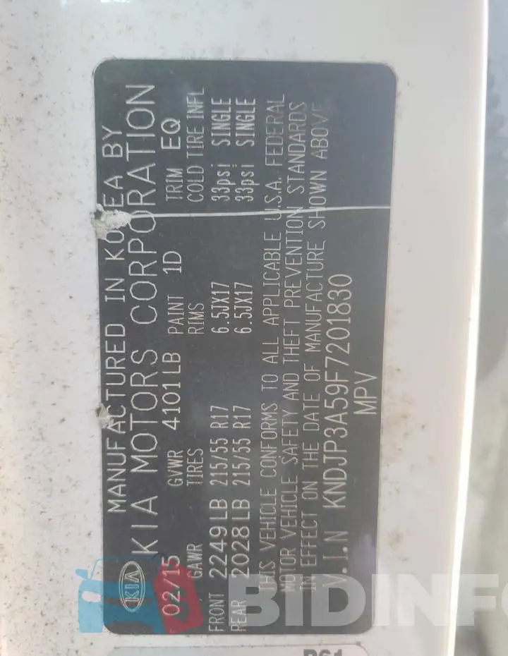 KNDJP3A59F7201830 Photo# 13