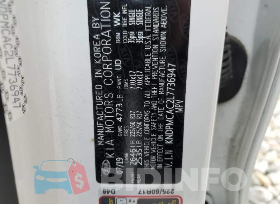 KNDPMCAC2L7736947 Photo# 12