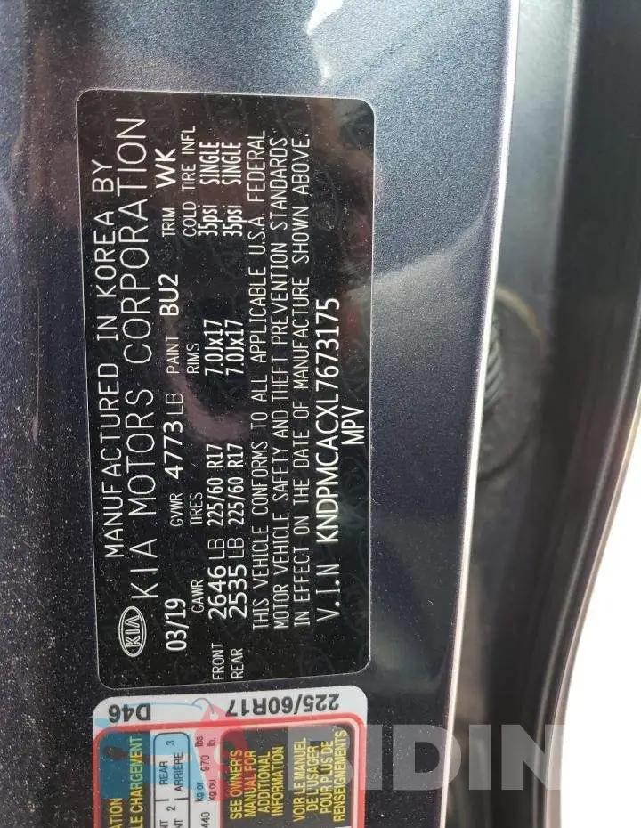 KNDPMCACXL7673175 Photo# 13