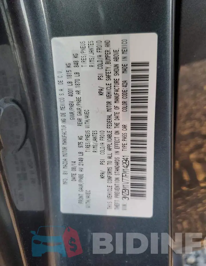 3MZBM1V77FM142941 Photo# 12