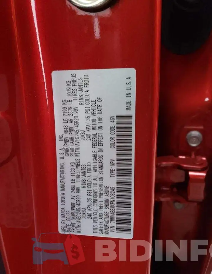 7MMVABEMXPN108245 Photo# 14