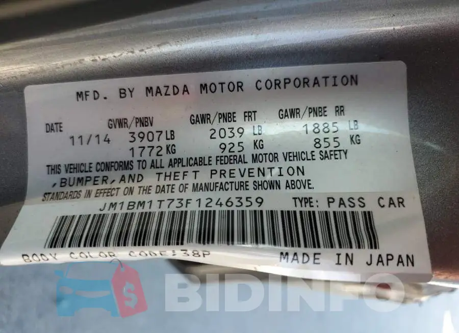 JM1BM1T73F1246359 Photo# 12