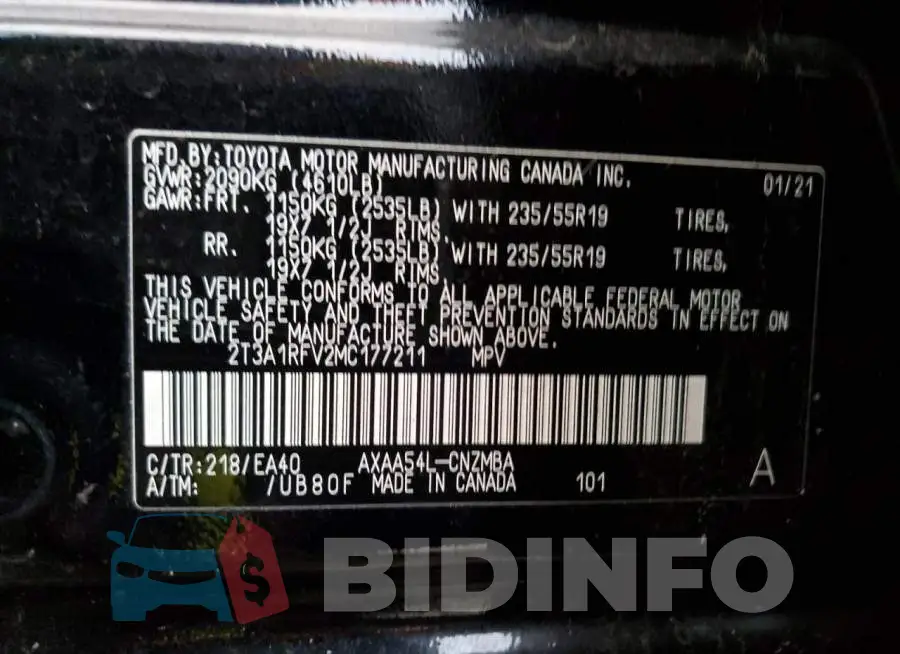 2T3A1RFV2MC177211 Photo# 14