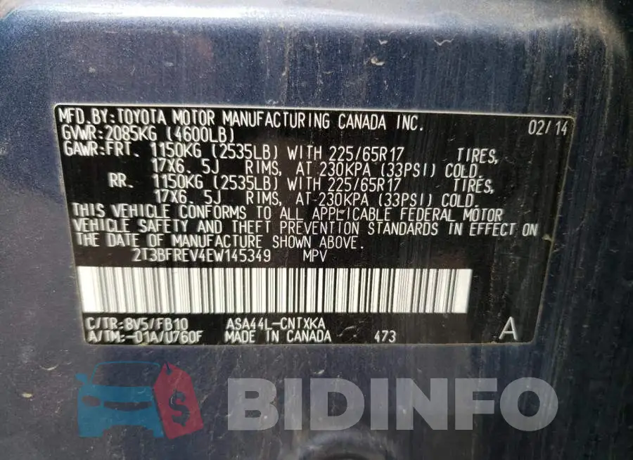 2T3BFREV4EW145349 Photo# 12