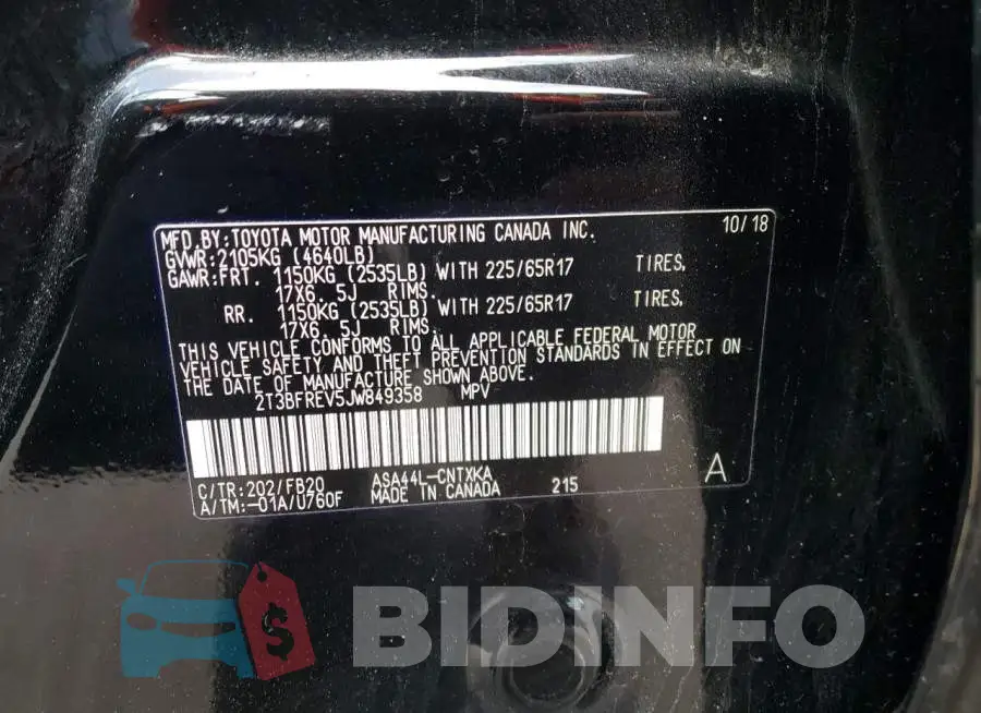 2T3BFREV5JW849358 Photo# 13