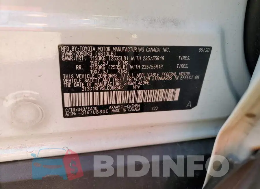 2T3C1RFV9LC066503 Photo# 13