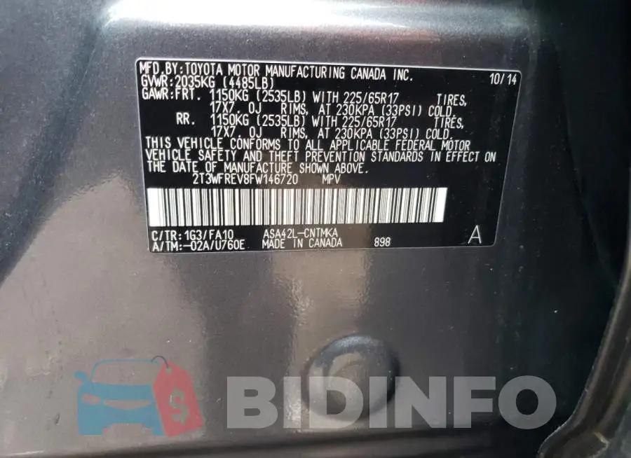 2T3WFREV8FW146720 Photo# 12