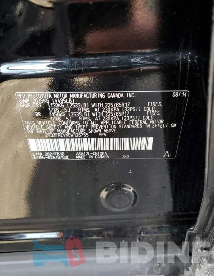 2T3ZFREVXEW126755 Photo# 13