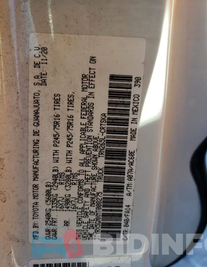 3TYRX5GNXMT008275 Photo# 13