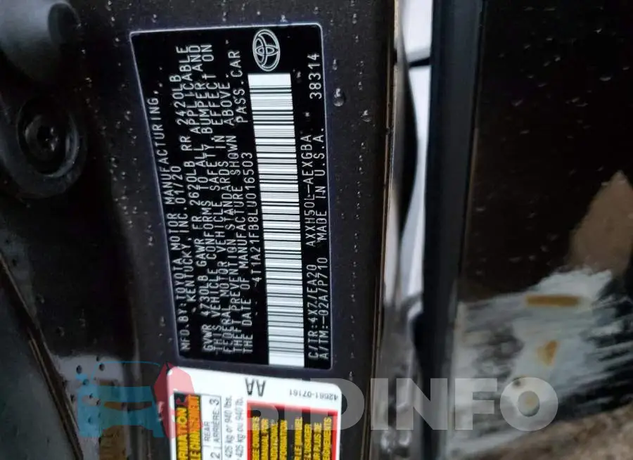 4T1A21FB8LU016503 Photo# 12