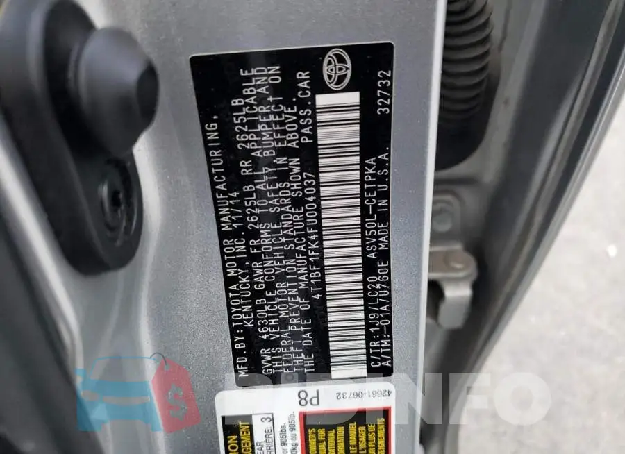 4T1BF1FK4FU004037 Photo# 12