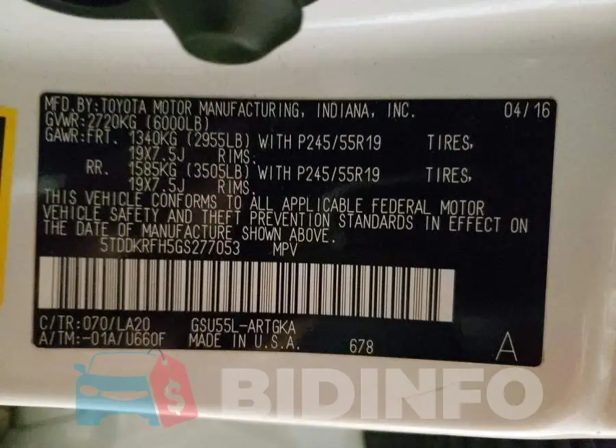 5TDDKRFH5GS277053 Photo# 14