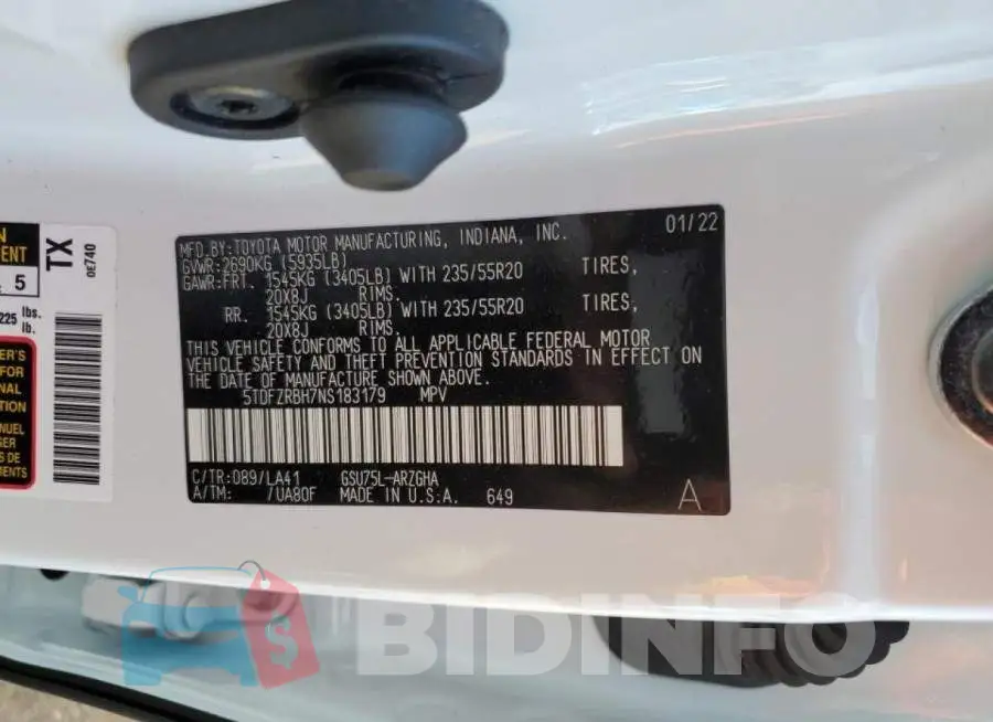5TDFZRBH7NS183179 Photo# 13