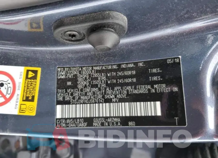 5TDJZRFH0JS876142 Photo# 13