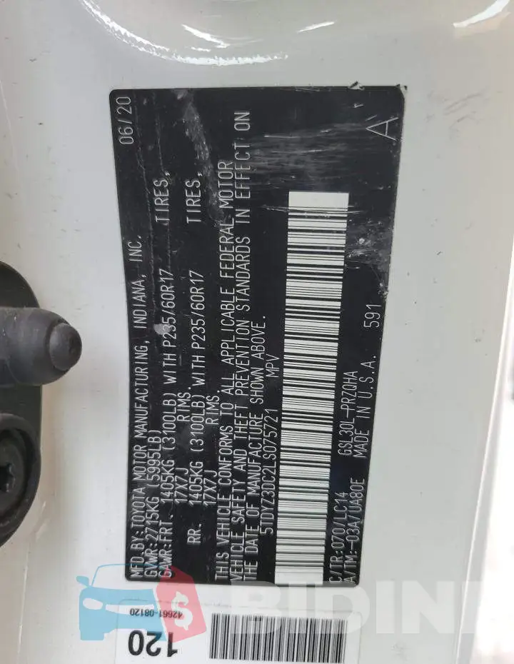 5TDYZ3DC2LS075721 Photo# 14