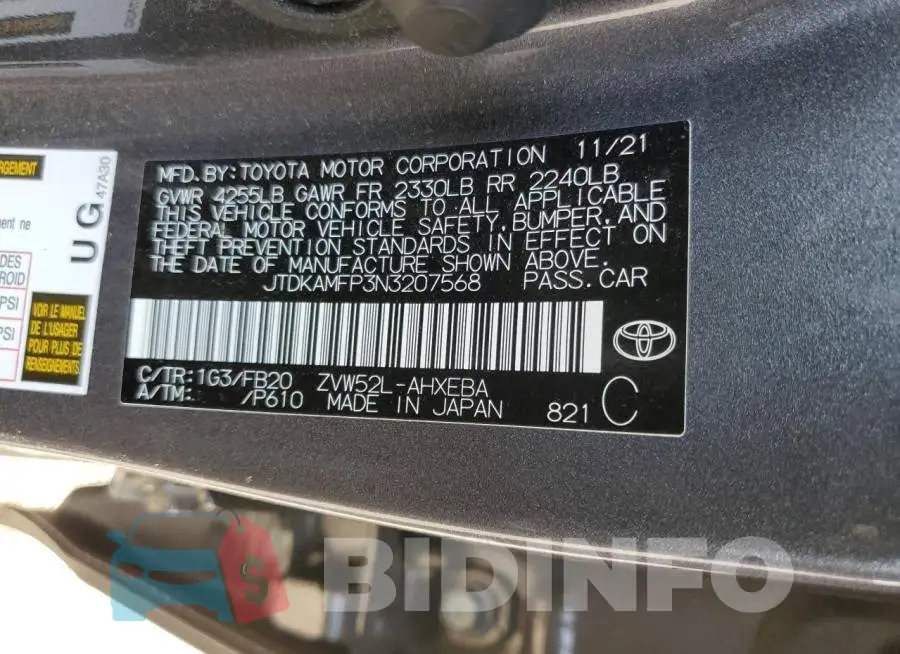 JTDKAMFP3N3207568 Photo# 12
