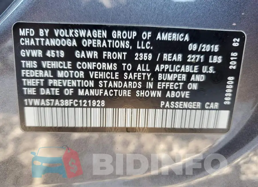 1VWAS7A38FC121928 Photo# 12