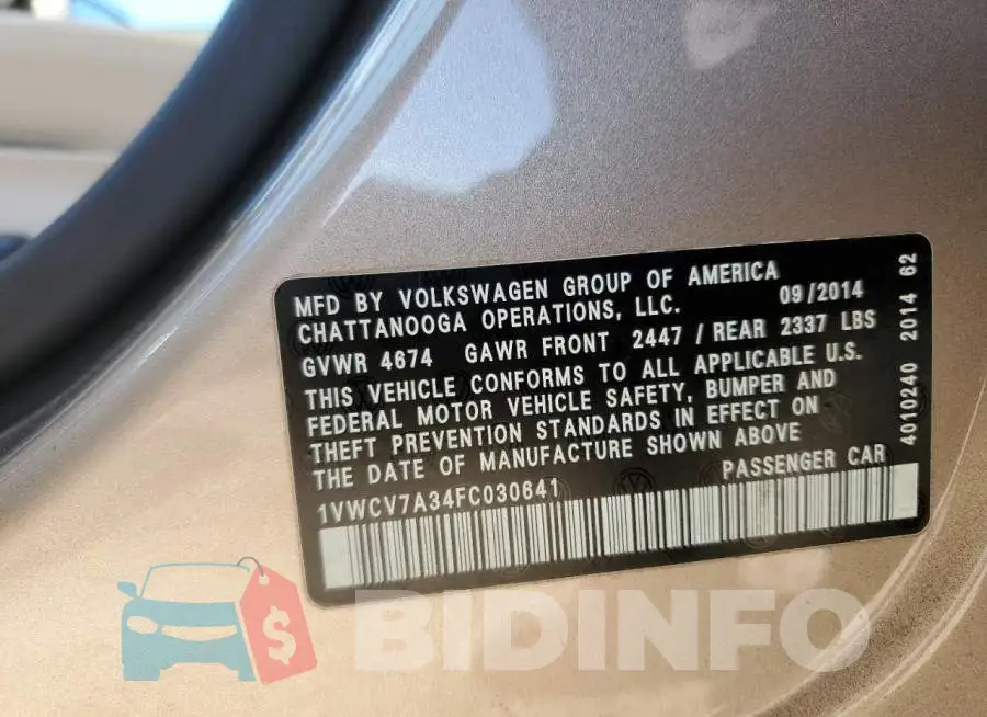 1VWCV7A34FC030641 Photo# 12