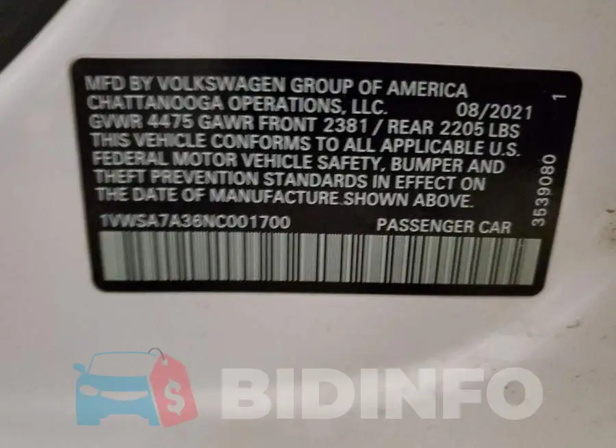 1VWSA7A36NC001700 Photo# 13