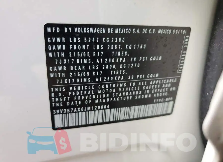 3VV3B7AX6JM129064 Photo# 14