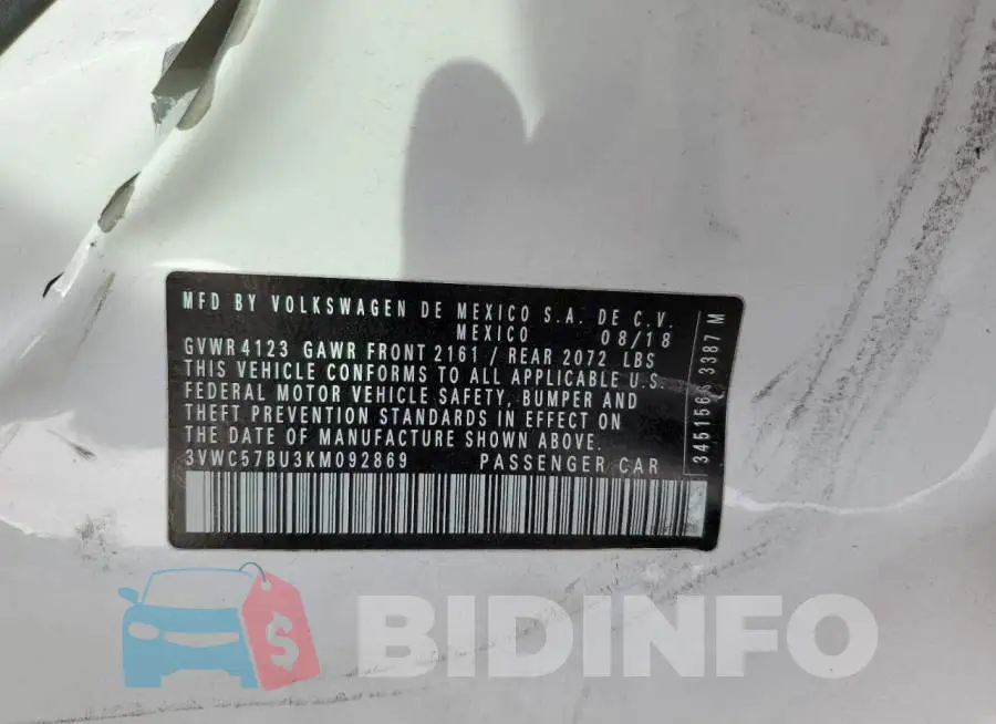 3VWC57BU3KM092869 Photo# 12