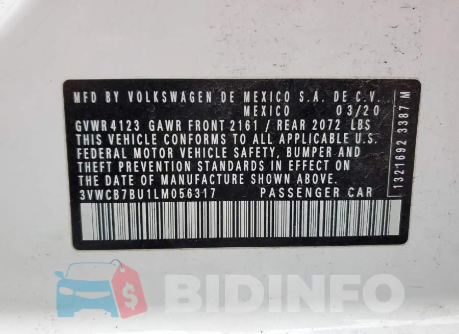 3VWCB7BU1LM056317 Photo# 13