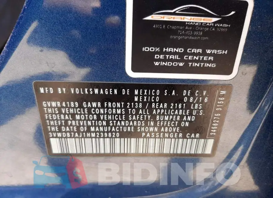 3VWDB7AJ1HM239820 Photo# 10