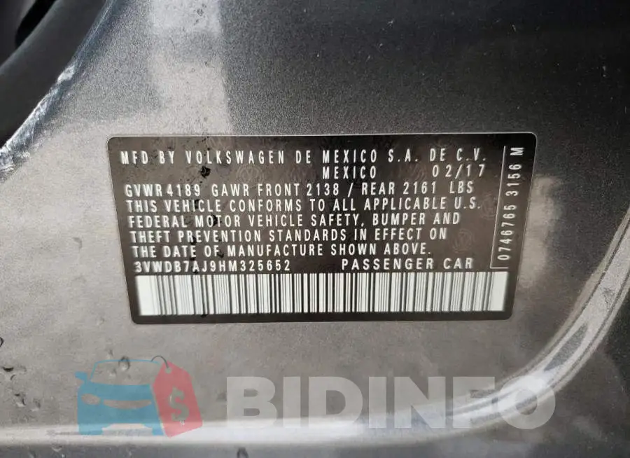 3VWDB7AJ9HM325652 Photo# 12